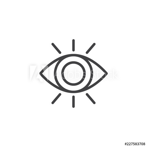 500x500 Eye Sight Outline Icon Linear Style Sign For Mobile Concept