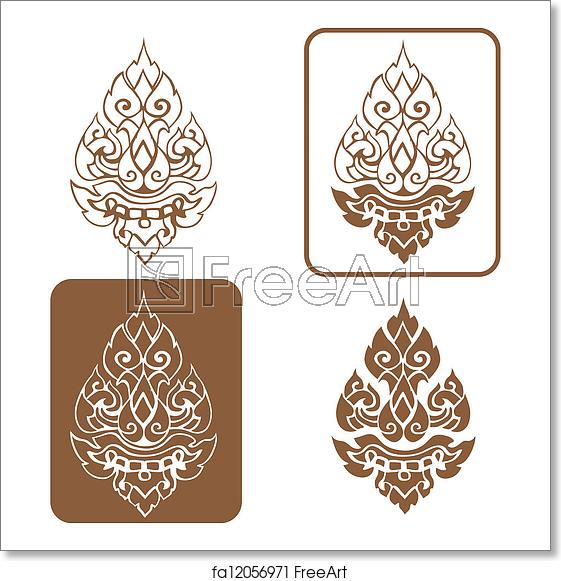 561x581 Free Art Print Of Vector Artistic Of Traditional Line Thai