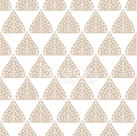 443x440 Line Thai Art Pattern Vector Stock Vector