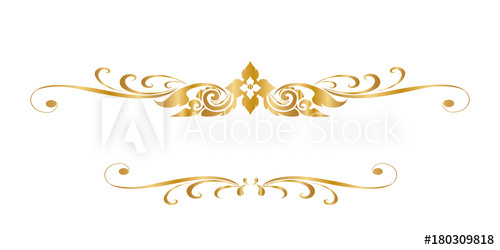 500x250 Line Thai Golden The Arts Of Thailand, Line Pattern Background