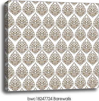 382x390 Line Thai Art Pattern Vector, Canvas Print Barewalls Posters