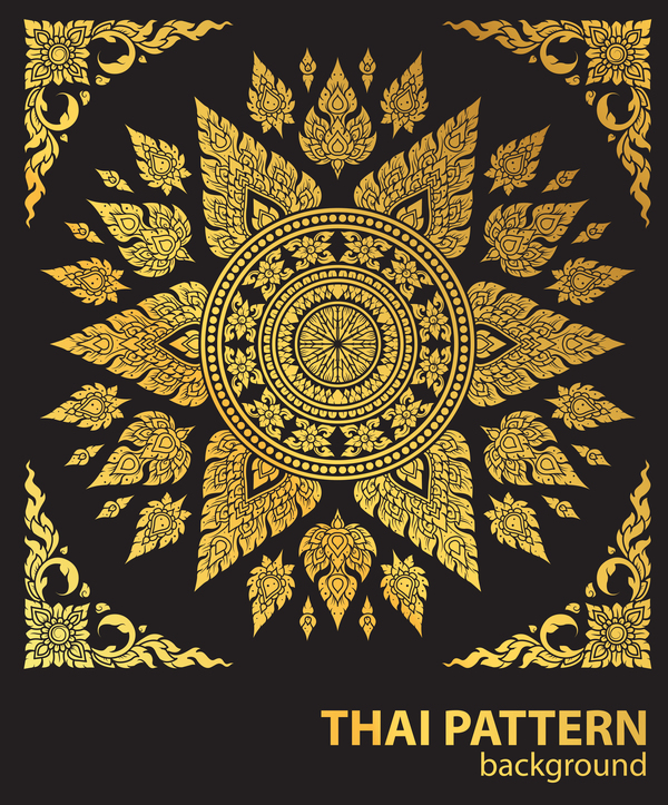 600x723 Line Thai Gold Pattern Vector Material Free Download