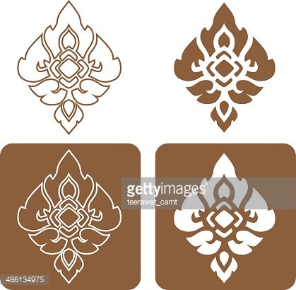 419x410 Complementary Line Thai Art Background Vector Premium Clipart