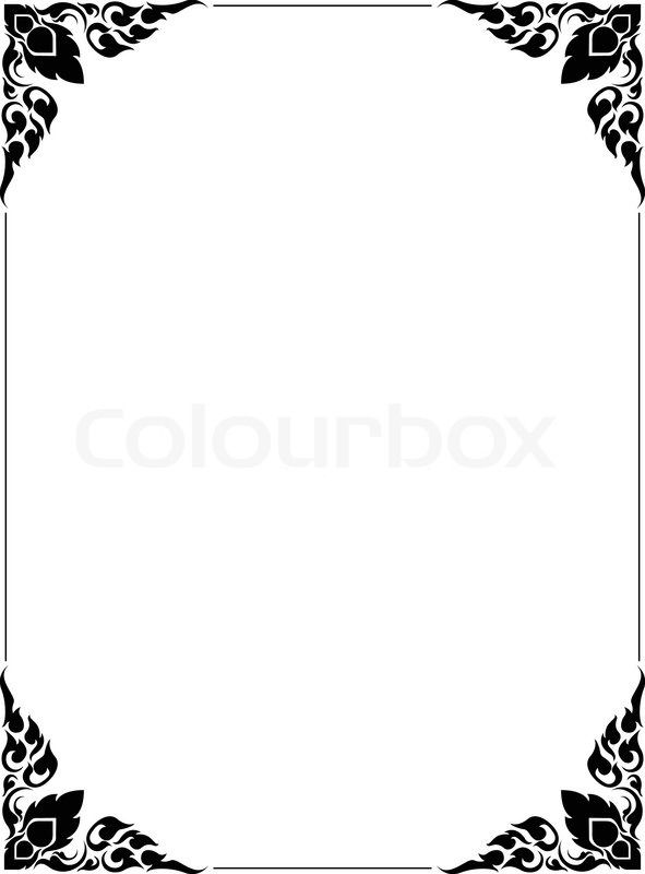 591x800 Frame Artistic Of Line Thai Stock Vector Colourbox
