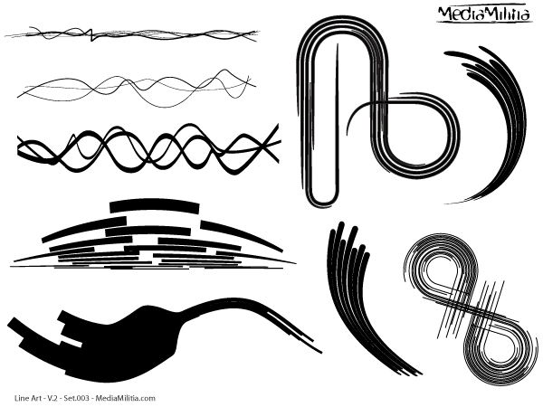 600x450 Line Art Vector Design Elements Set