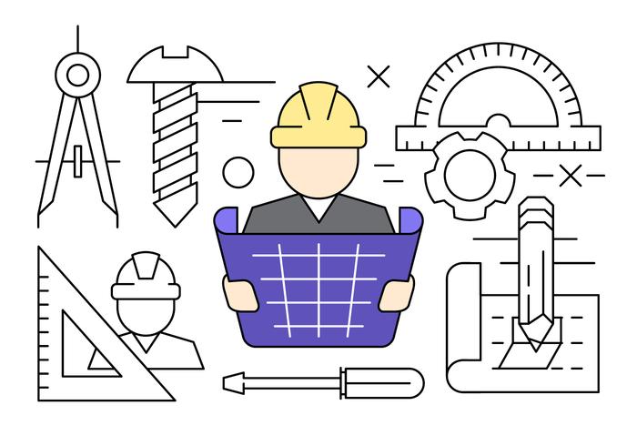 700x490 Linear Construction Engineering Vector Icons