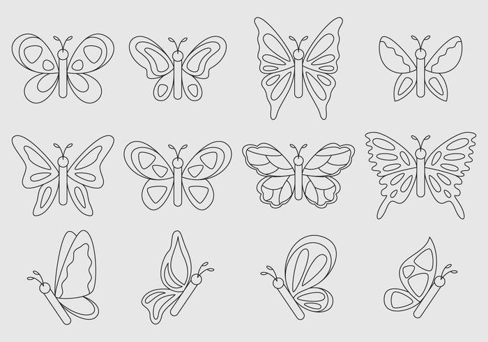 700x490 Linear Vector Butterflies