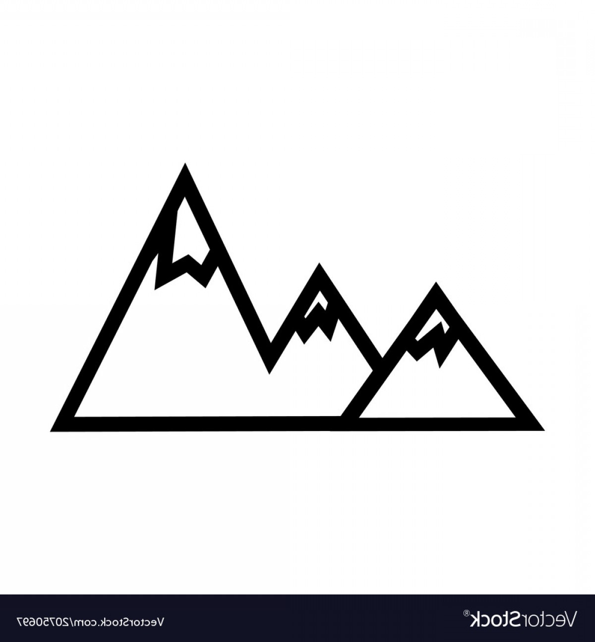 1200x1296 Mountain Line Icon Outline Sign Linear Vector Catchsplace