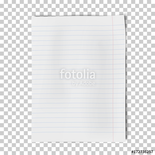 500x500 Sheet Of Lined Paper Isolated On Transparent Background Vector