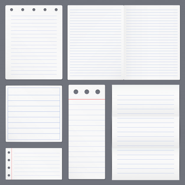 626x626 Set Of Blank Lined Paper Vector Premium Download