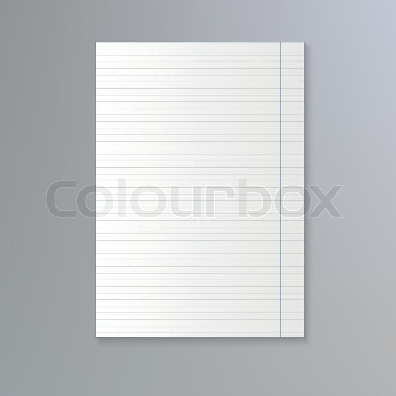 800x800 Sheet Of Lined Paper Vector Notebook Stock Vector Colourbox