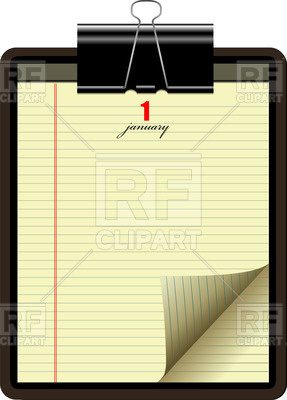 287x400 Writing Pad With Yellow Lined Paper Vector Image Of Objects
