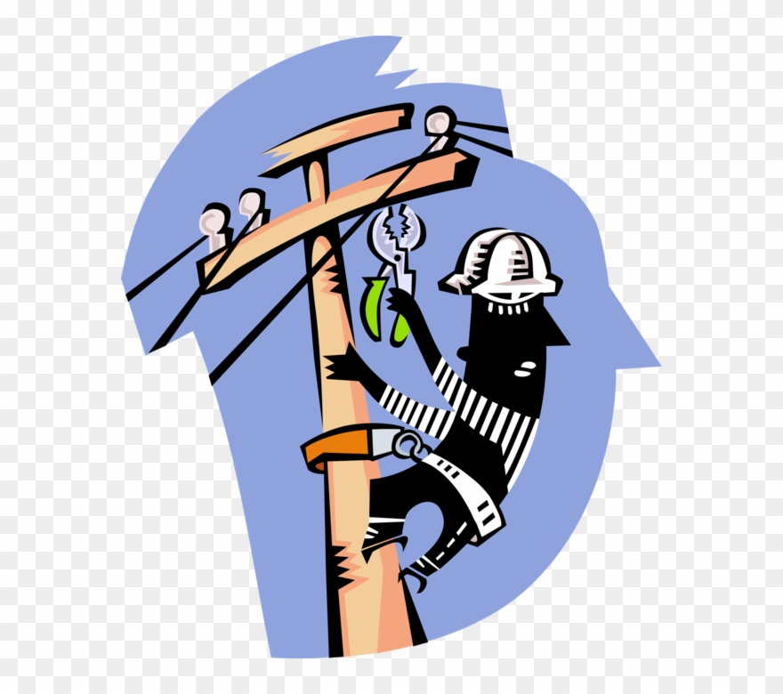 Vector Illustration Of Electrician Lineman Repairs 880x780 Vector Illustration Of Electrician Lineman Repairs