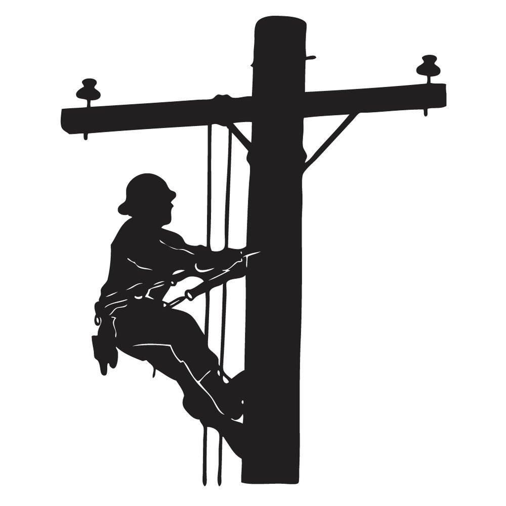 Lineman Vector Art Black And White 1000x1000 Lineman Vector Art Black And White