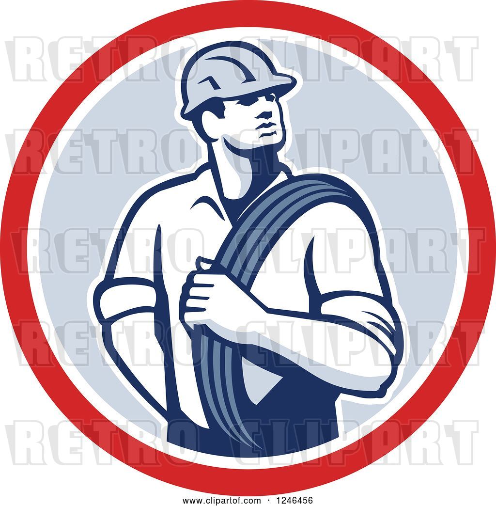 Vector Clip Art Of Retro Power Lineman With An Electric Wire 1024x1044 Vector Clip Art Of Retro Power Lineman With An Electric Wire