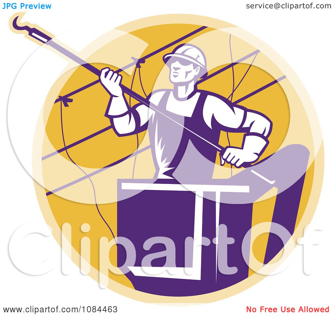 Clipart Retro Purple Lineman Working On Power Cables 1080x1024 Clipart Retro Purple Lineman Working On Power Cables