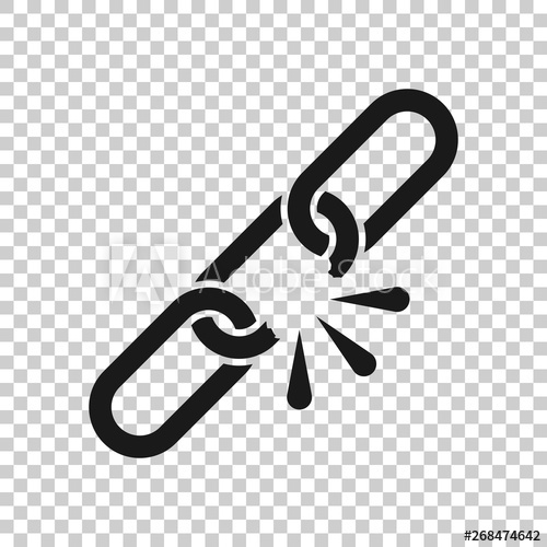 500x500 Broken Chain Sign Icon In Transparent Style Disconnect Link