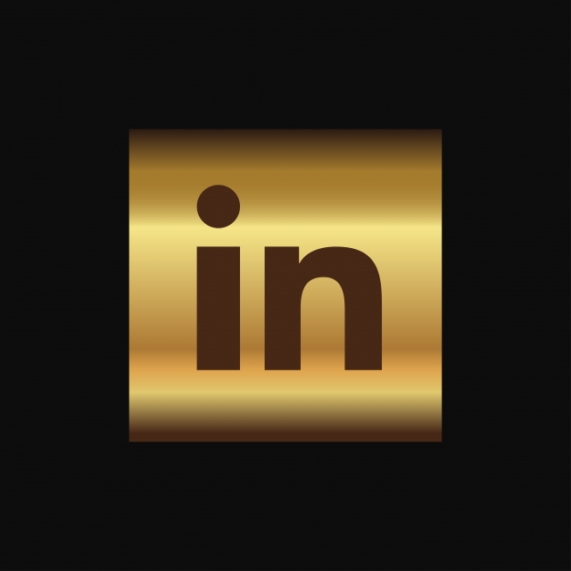 640x640 Linkedn Design Vector, Golden Linked Logo, Linkedin Logo
