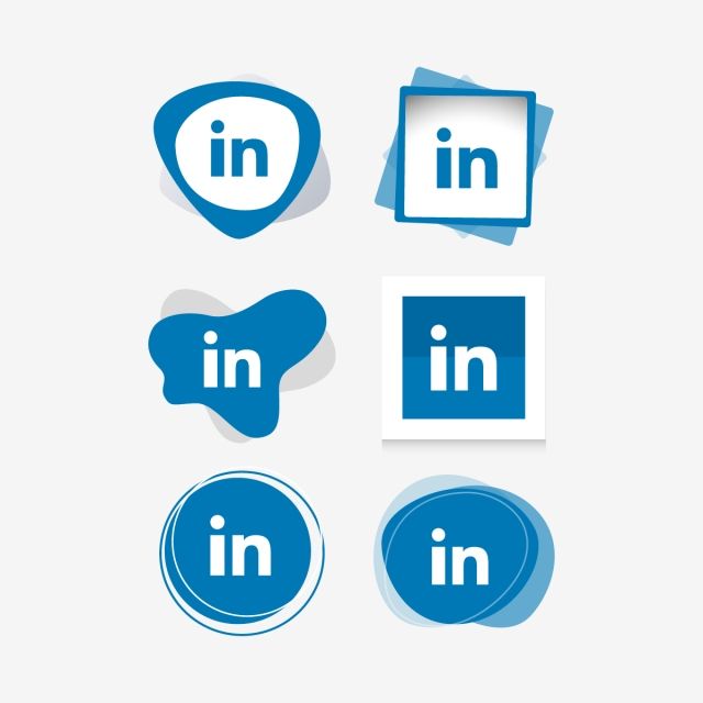 640x640 Linkedin Linked N Logo Collection Set Social Media Vector