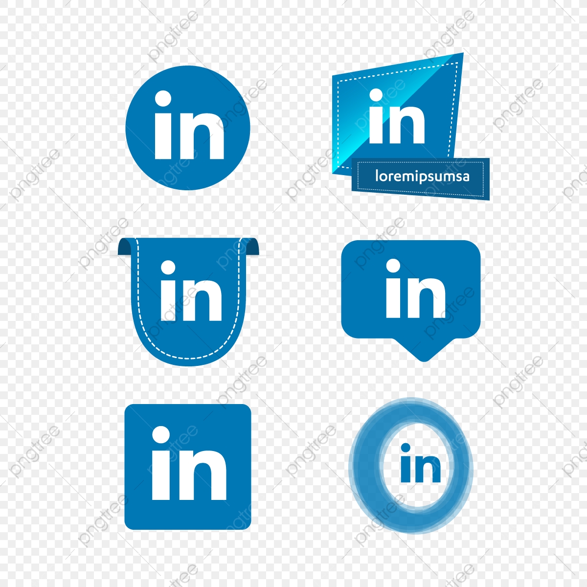 1200x1200 Linkedin Linked N Logo Collection Set Social Media Vector