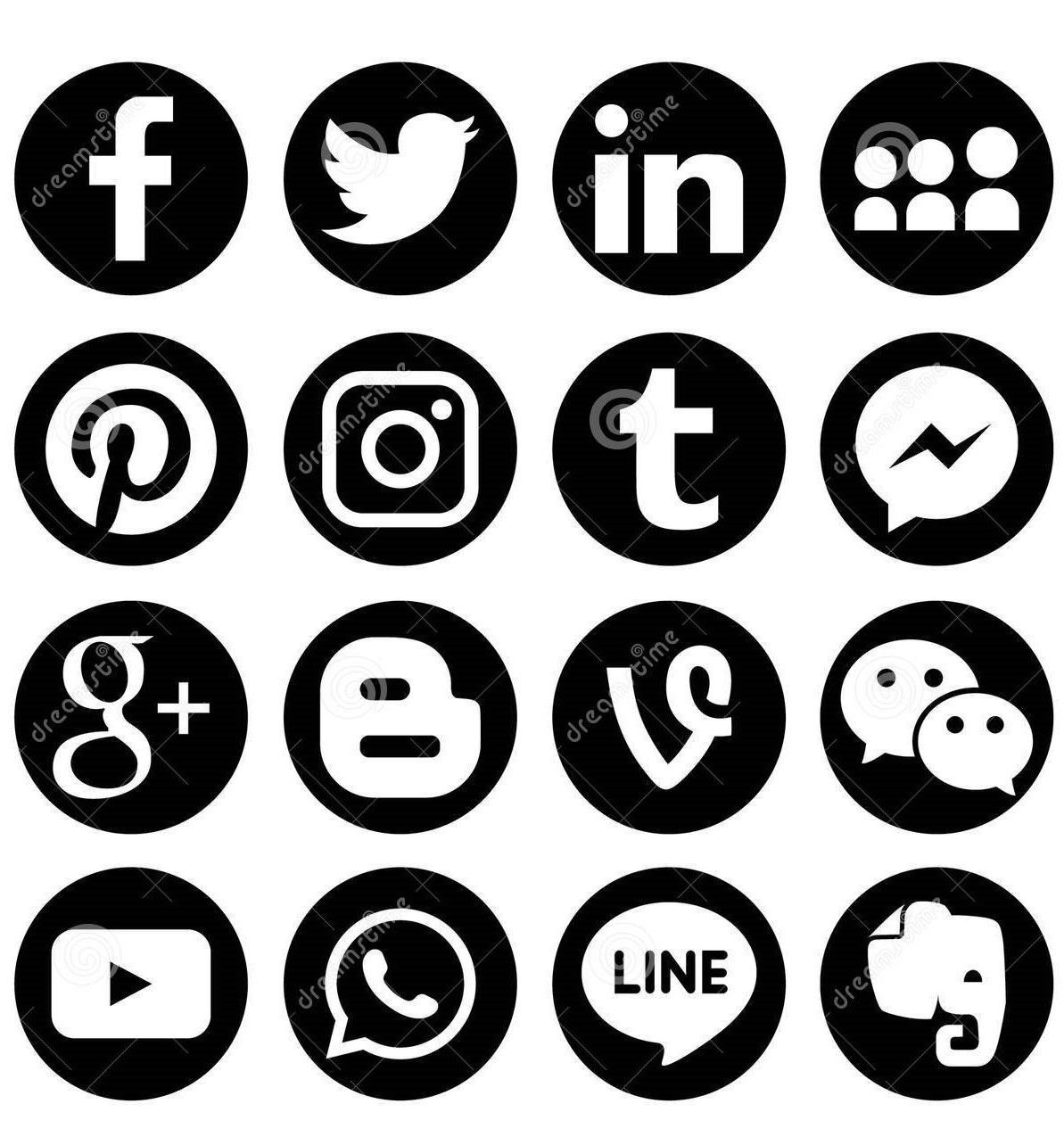 1193x1275 Set Popular Social Media Logos Vector Web Icon Facebook Twitter