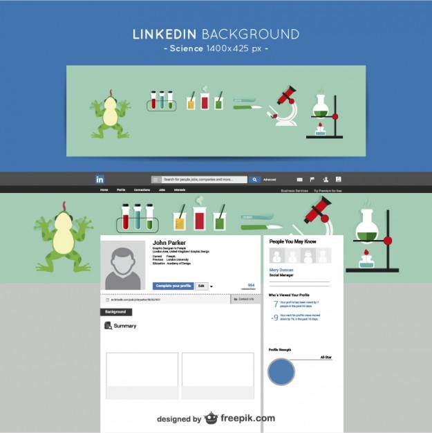 625x626 Linkedin Science Background Free Vector