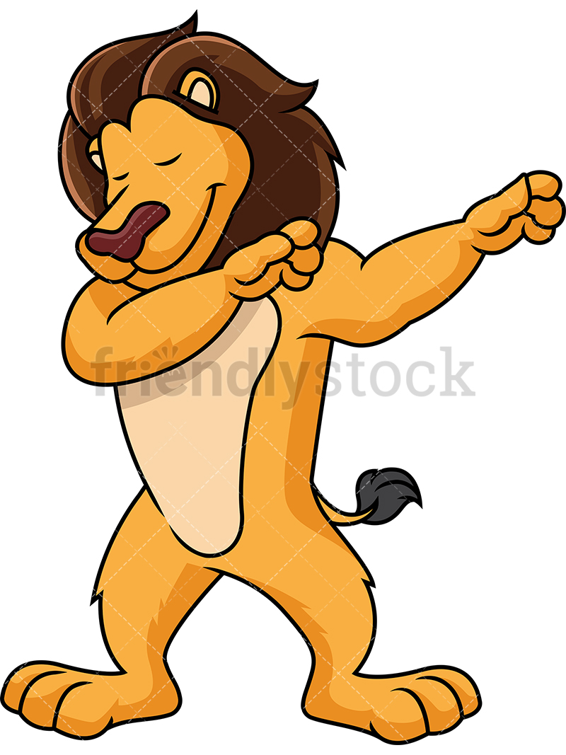Dabbing Lion Cartoon Vector Clipart 800x1067 Dabbing Lion Cartoon Vector Clipart