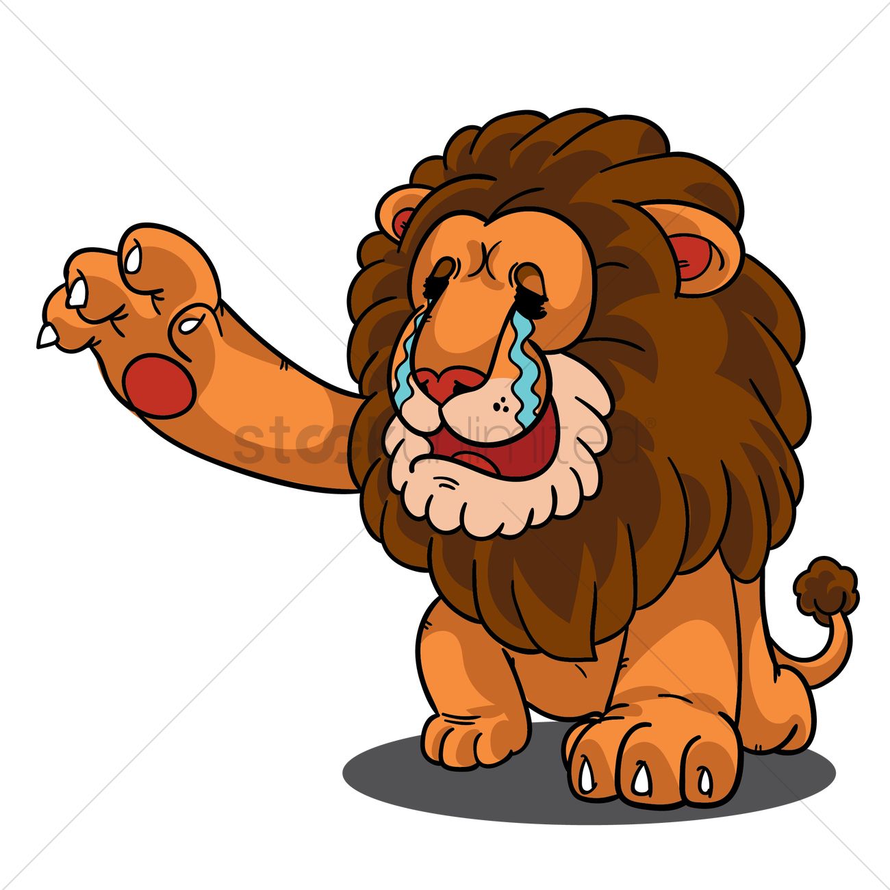 Cartoon Lion Crying And Reaching Hands Out Vector Image 1300x1300 Cartoon Lion Crying And Reaching Hands Out Vector Image