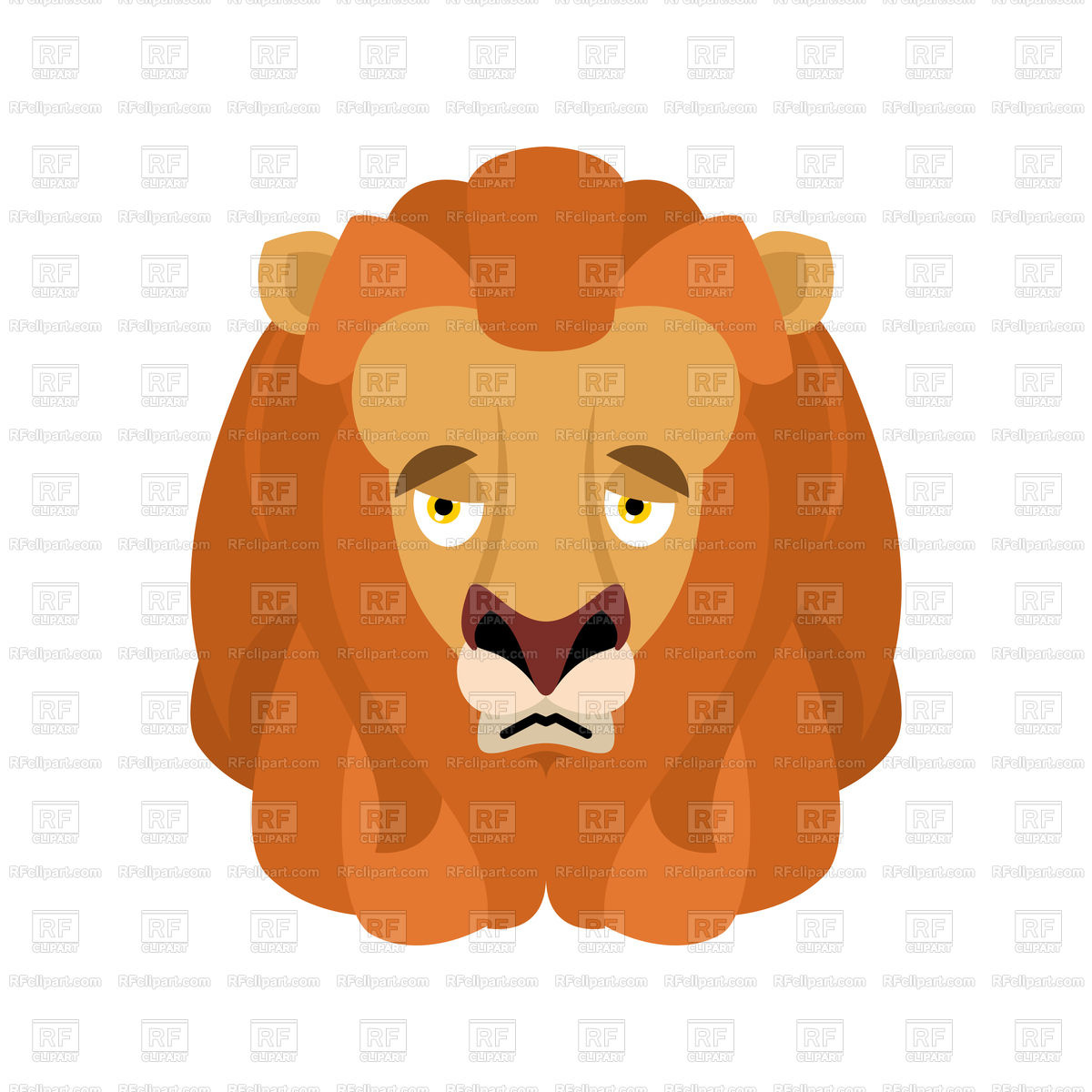 Lion Sad Emoji Face Avatar Vector Image Of Plants And Animals 1200x1200 Lion Sad Emoji Face Avatar Vector Image Of Plants And Animals