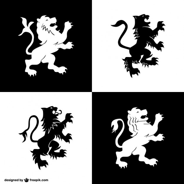 Heraldry Lion Symbols Set Vector Free Download 626x626 Heraldry Lion Symbols Set Vector Free Download