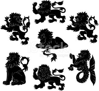 Lion Heraldry Silhouettes Stock Vectors 327x300 Lion Heraldry Silhouettes Stock Vectors