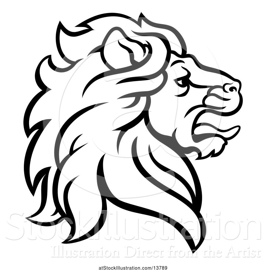 Vector Illustration Of Black And White Male Lion Coat Of Arms Head 1024x1044 Vector Illustration Of Black And White Male Lion Coat Of Arms Head