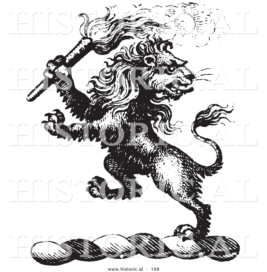 1024x1044 Historical Vector Illustration Of A Lion Crest Featuring A Torch