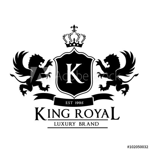 500x500 King Royal,crest Logo,lion Logo,king Logo,crown Logo,vector Logo
