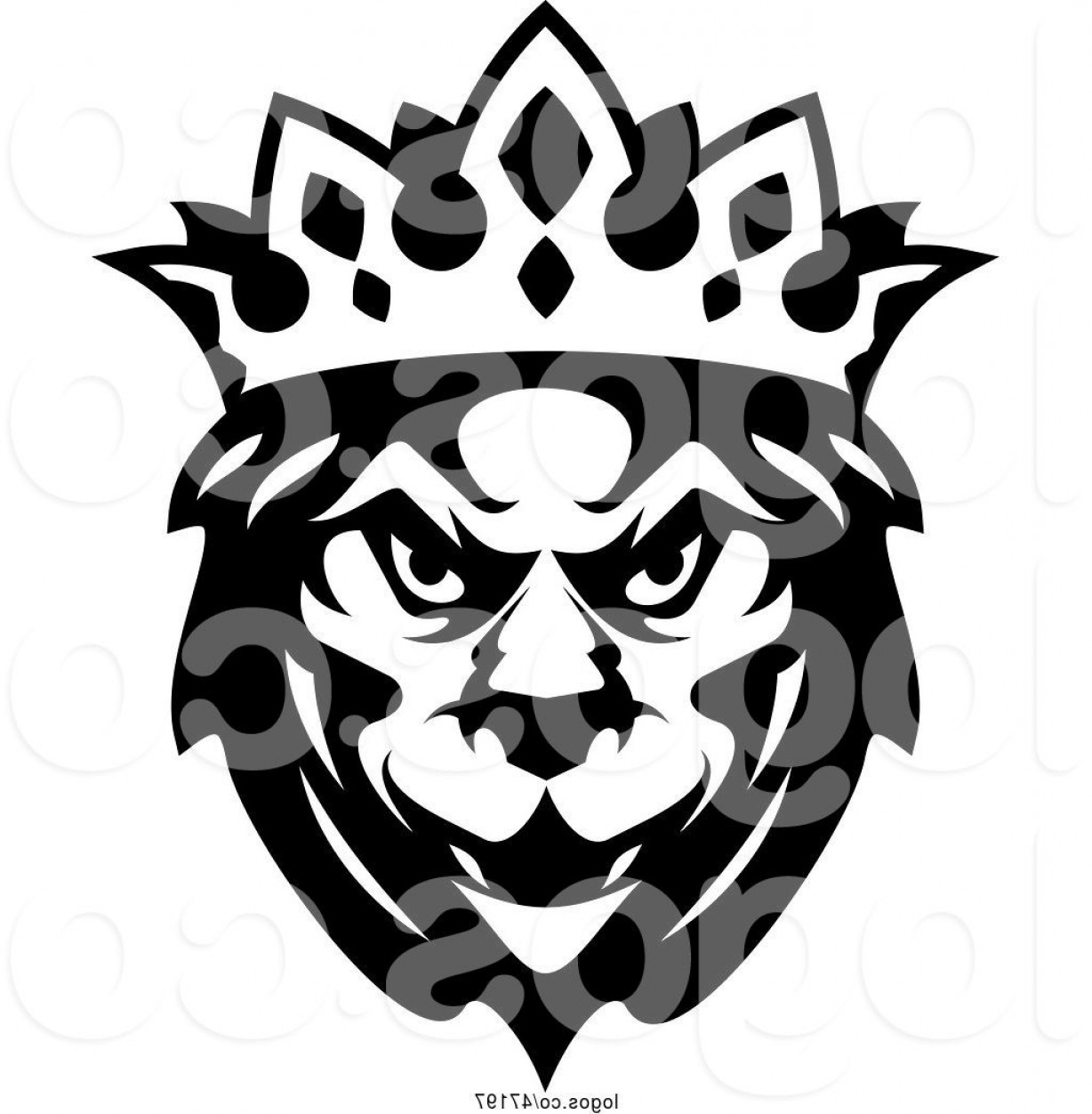 1228x1252 Logo Of Black And White Heraldic Lion With A Crown