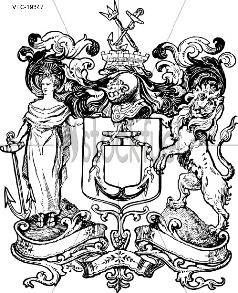 487x600 Vector Liberty Lion Crests Vector Graphics Stockfuel