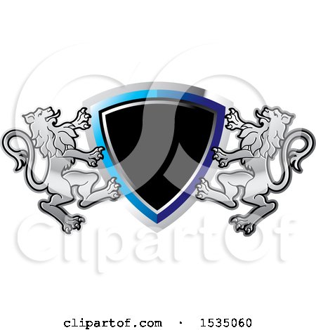 450x470 Clipart Of A Lion Crest And Shield