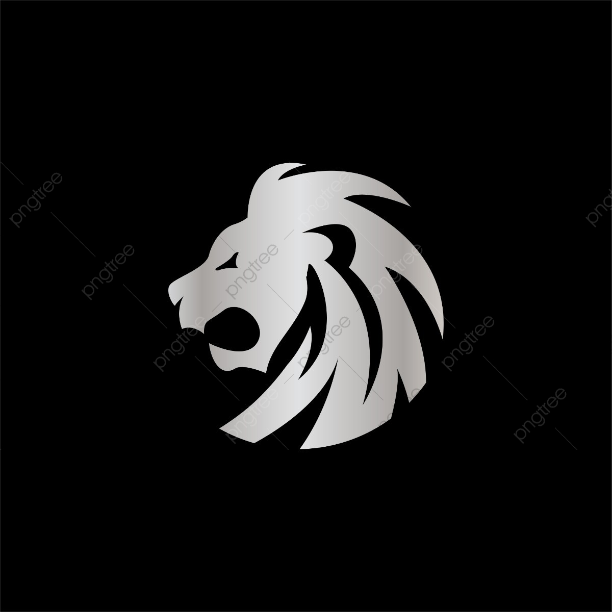 1200x1200 Elegant Silver Lion Crest Vector Design Concept, Glossy, Emblem