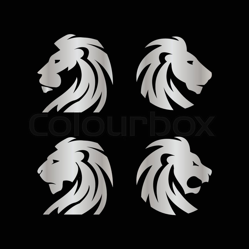 800x800 Elegant Silver Lion Crest Vector Stock Vector Colourbox