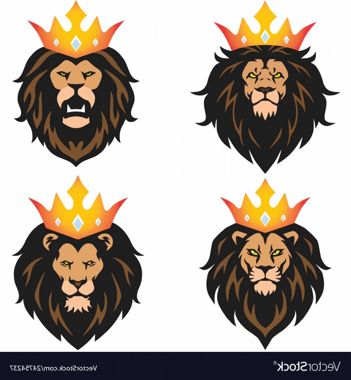 Lions Head With Crown Vector Soidergi 1197x1296 Lions Head With Crown Vector Soidergi