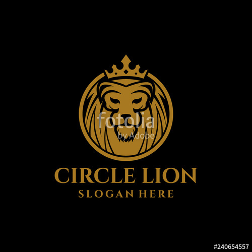 Royal Circle Lion King Crown Vector Logo Design Illustration 500x500 Royal Circle Lion King Crown Vector Logo Design Illustration