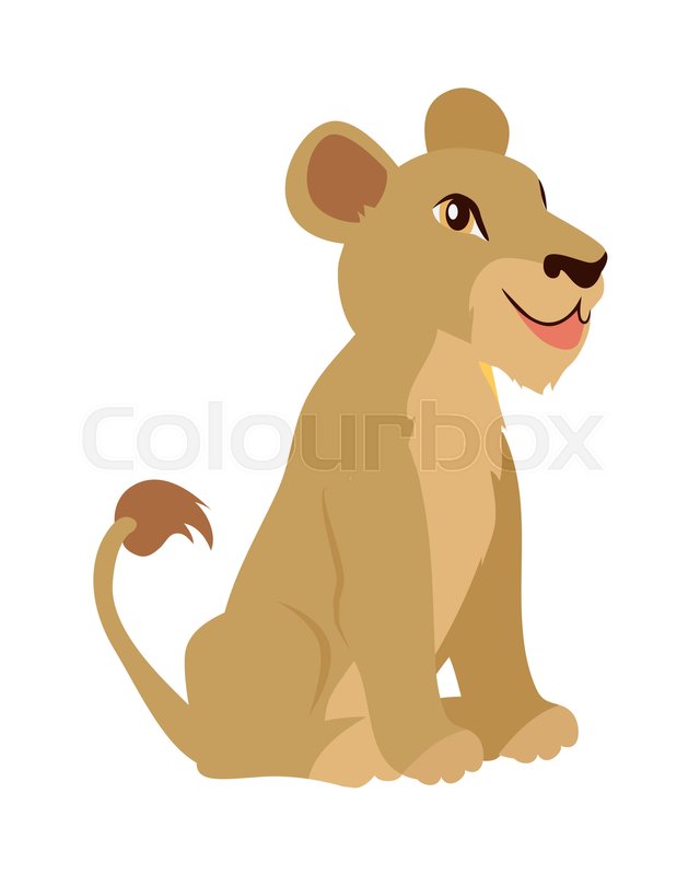 640x800 Cute Lion Cub Cartoon Character Small Stock Vector Colourbox