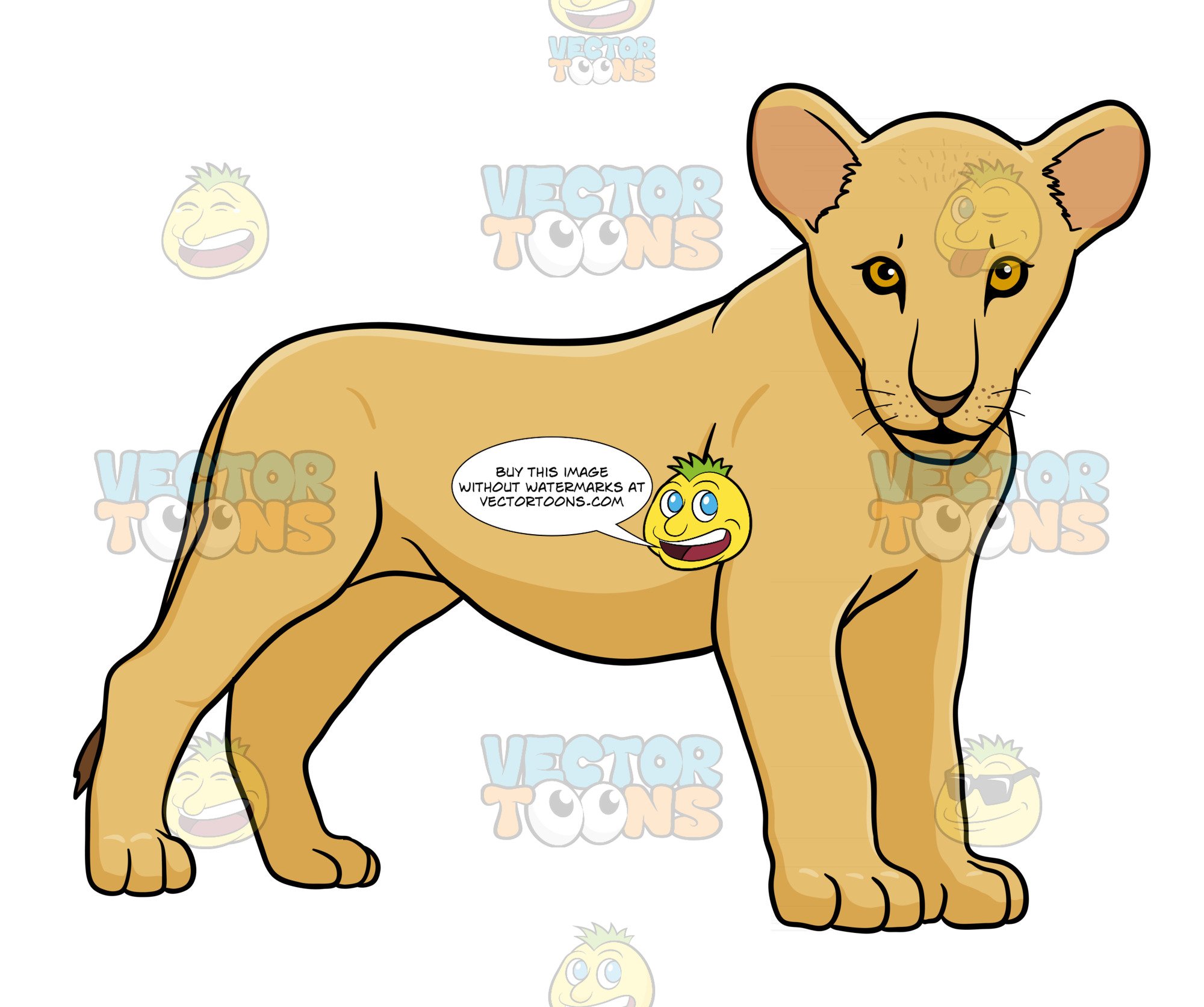 2000x1672 Lion Cub Standing Clipart Cartoons