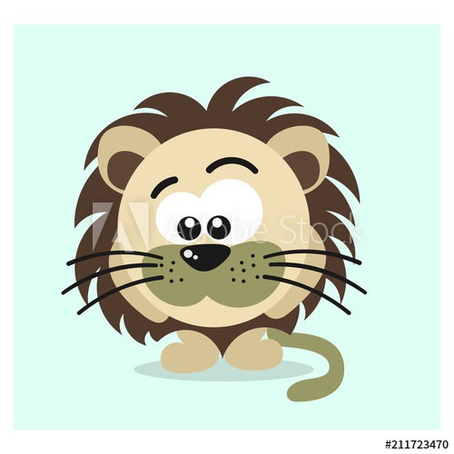 500x500 Funny Little Lion Cub Mascot Cartoon Character
