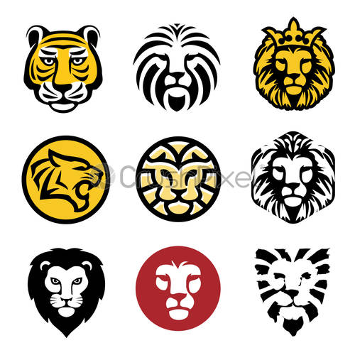 500x500 Lion Head Logo Vector, Stock Vector Crushpixel