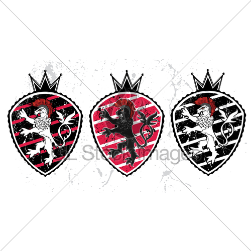 500x500 Roaring Lion Beast Silhouette Textured Emblem Vector Illu Gl