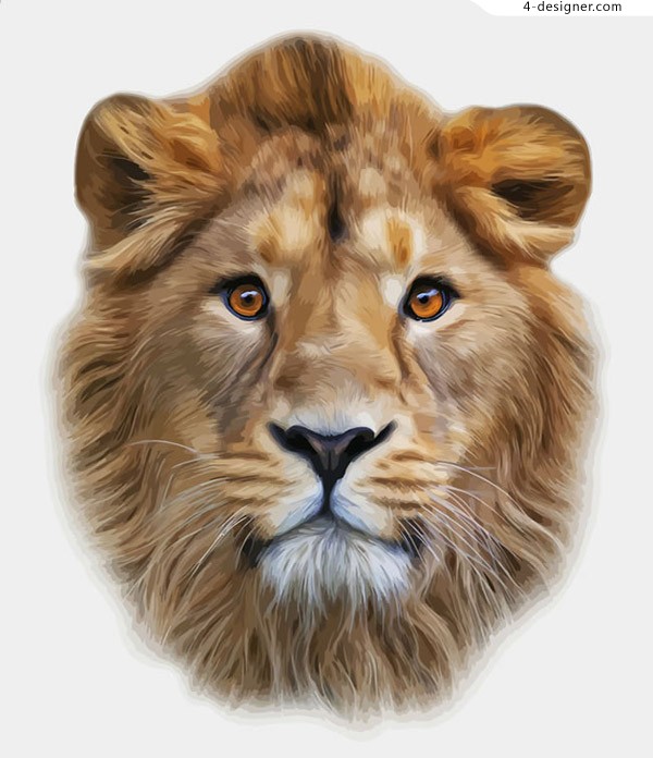 Designer Realistic Lion Head Vector 600x696 Designer Realistic Lion Head Vector