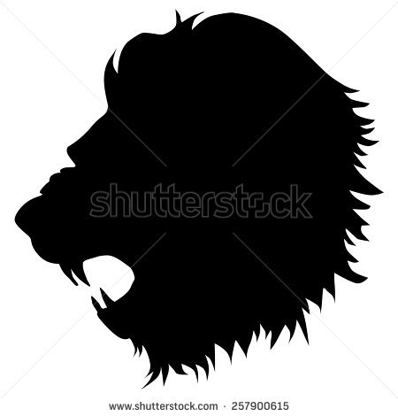 Silhouette Of A Lion Head 450x470 Silhouette Of A Lion Head