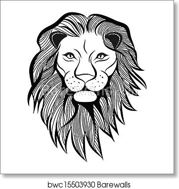 362x382 Lion Head Vector Animal Illustration For T Shirt Sketch Tattoo