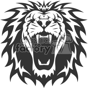 300x300 Lion Head Roaring Vector Design Clipart Royalty Free Gif
